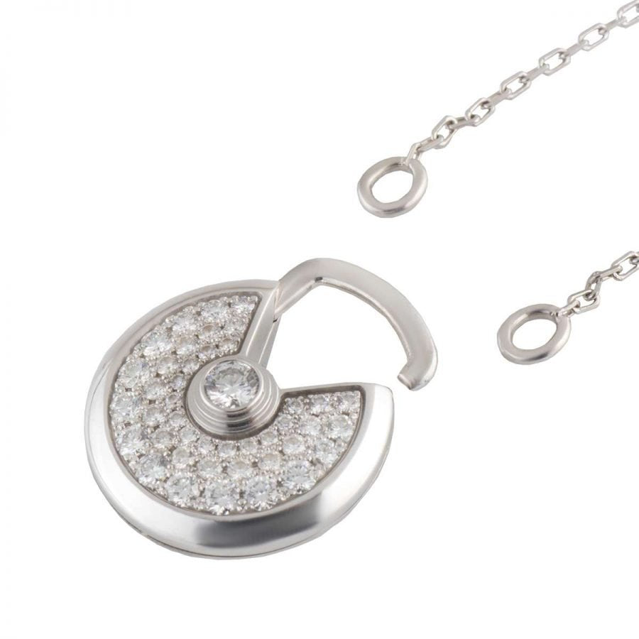 ¡®Glow Jewelry¡¯AMULETTE SILVER FULL DIAMOND NECKLACE