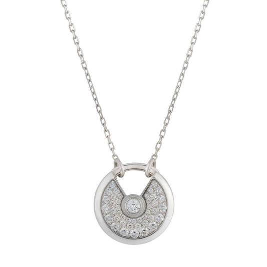 [Glow Jewelry]AMULETTE SILVER FULL DIAMOND NECKLACE