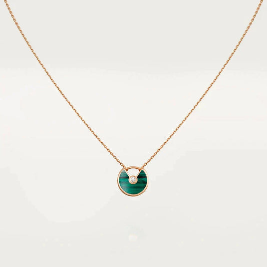¡®Glow Jewelry¡¯AMULETTE ROSE GOLD MALACHITE NECKLACE