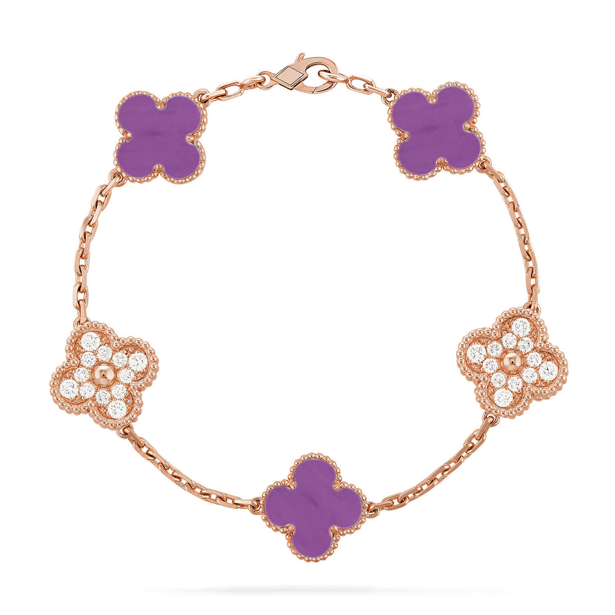 [Glow Jewelry]New  CLOVER 5 MOTIF VIOLET BRACELET COLLECTION