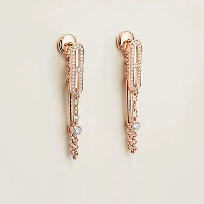[Glow Jewelry]CHAINE CHAOS DIAMOND DROP EARRINGS