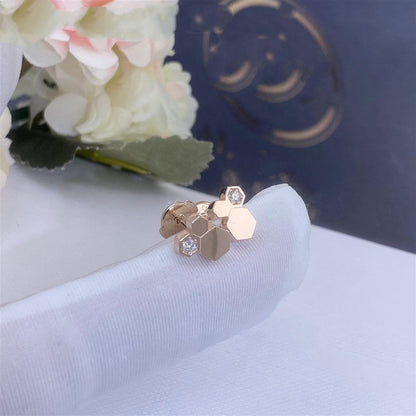 [Glow Jewelry]BEE LOVE PINK GOLD DIAMOND EARRINGS