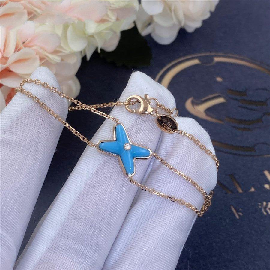 [Glow Jewelry]JEUX BRACELET TURQUOISE PINK GOLD 1 DIAMOND