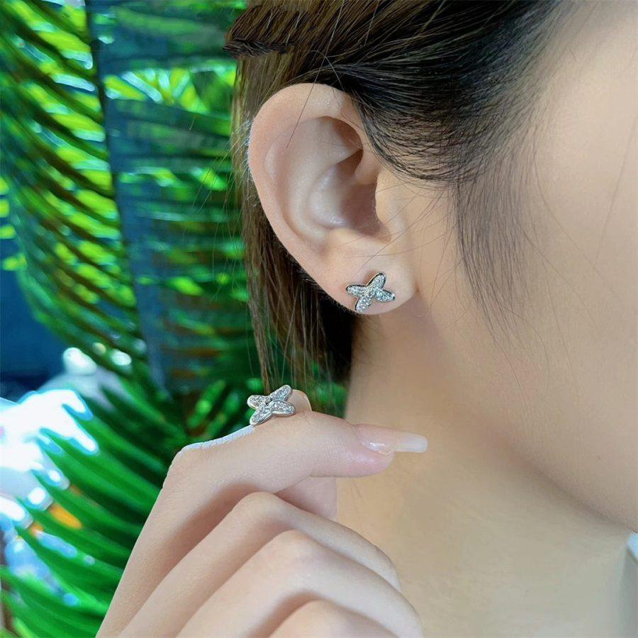 [Glow Jewelry]JEUX DE SILVER DIAMOND EARRINGS