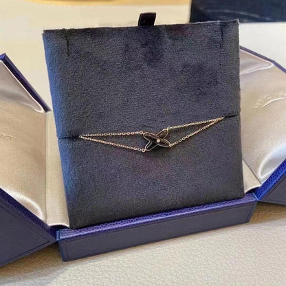 [Glow Jewelry]JEUX BRACELET ONYX PINK GOLD 1 DIAMOND