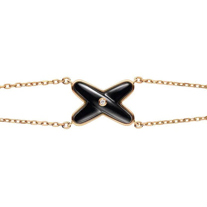 [Glow Jewelry]JEUX BRACELET ONYX PINK GOLD 1 DIAMOND