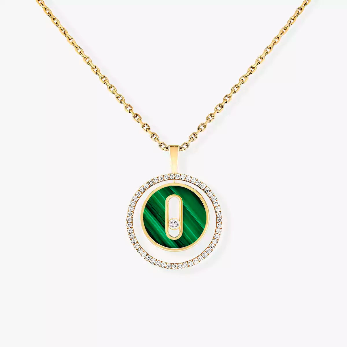 [Glow Jewelry]Lucky Move Diamond Necklace in Rose Gold and White Mother-of-Pearl