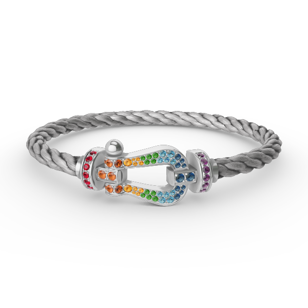 ¡®Glow Jewelry¡¯FORC LARGE HORSESHOE  COLORED DIAMOND BRACELET SILVER
