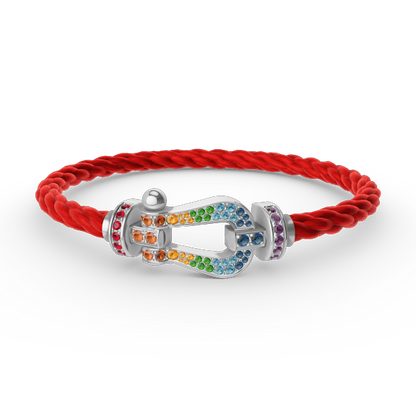 ¡®Glow Jewelry¡¯FORC LARGE HORSESHOE  COLORED DIAMOND BRACELET SILVER
