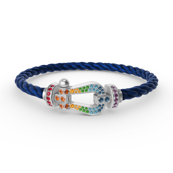 ¡®Glow Jewelry¡¯FORC LARGE HORSESHOE  COLORED DIAMOND BRACELET SILVER
