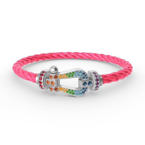 ¡®Glow Jewelry¡¯FORC LARGE HORSESHOE  COLORED DIAMOND BRACELET SILVER