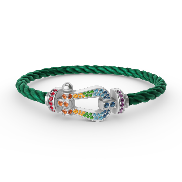 ¡®Glow Jewelry¡¯FORC LARGE HORSESHOE  COLORED DIAMOND BRACELET SILVER