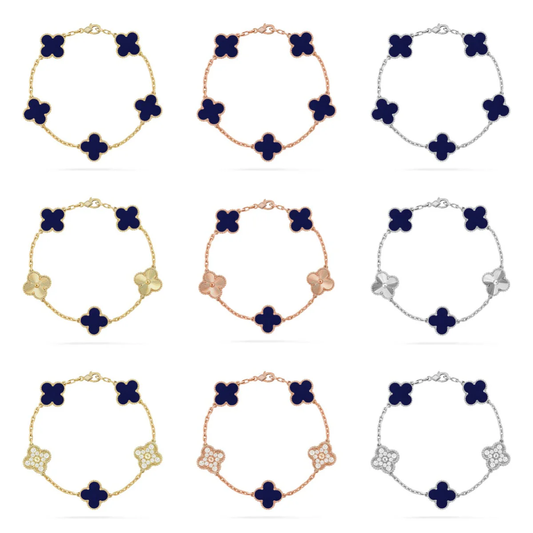[Glow Jewelry]CLOVER 5 MOTIF LAPIS LAZULI BRACELET COLLECTION
