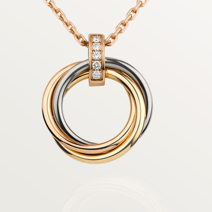 [Glow Jewelry]TRINITY NECKLACE GOLD  DIAMONDS