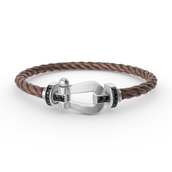 [Glow Jewelry]FORCE LARGE HORSESHOE BLACK DIAMOND BRACELET SILVER
