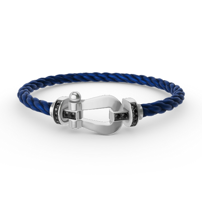 ¡®Glow Jewelry¡¯FORCE LARGE HORSESHOE BLACK DIAMOND BRACELET SILVER
