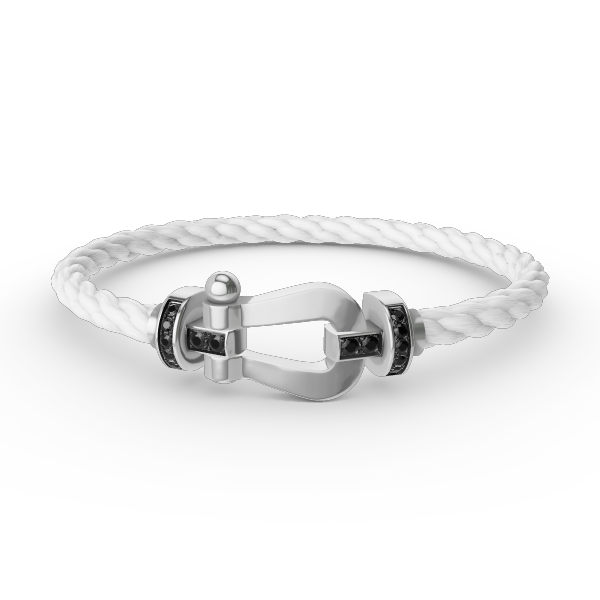 ¡®Glow Jewelry¡¯FORCE LARGE HORSESHOE BLACK DIAMOND BRACELET SILVER