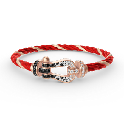 ¡®Glow Jewelry¡¯FORCE LARGE HORSESHOE BLACK WHITE DIAMOND BRACELET ROSE GOLD