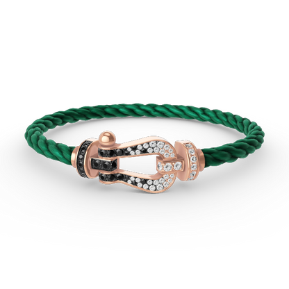 ¡®Glow Jewelry¡¯FORCE LARGE HORSESHOE BLACK WHITE DIAMOND BRACELET ROSE GOLD