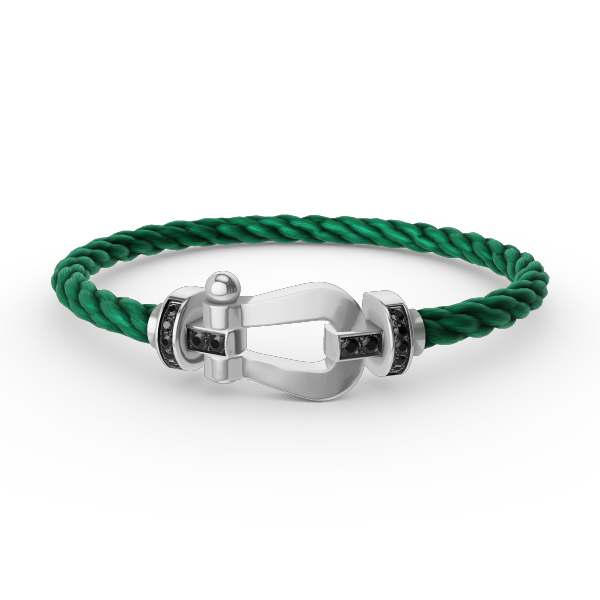 ¡®Glow Jewelry¡¯FORCE LARGE HORSESHOE BLACK DIAMOND BRACELET SILVER
