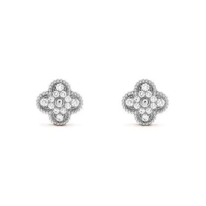 ¡®Glow Jewelry¡¯CLOVER 1 MOTIFS DIAMOND STUD EARRINGS SILVER