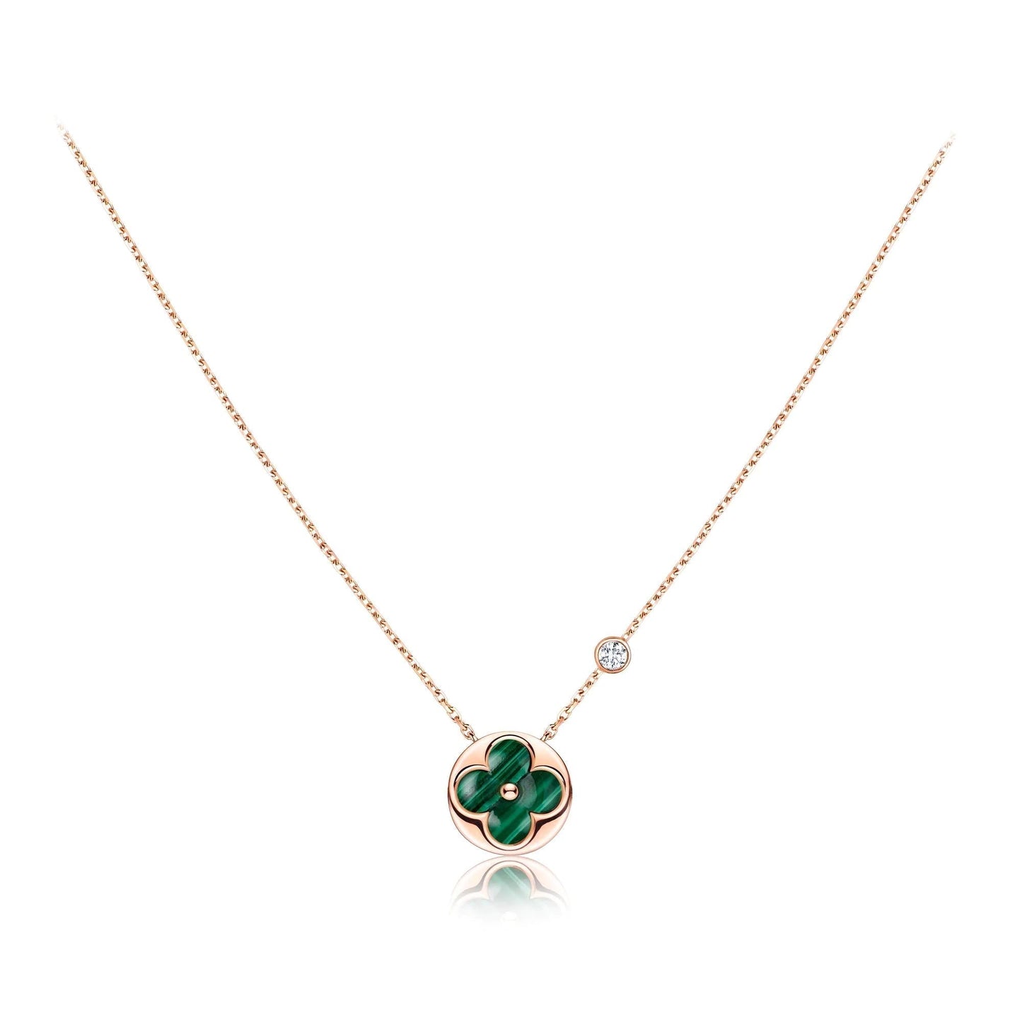 [Glow Jewelry]SUN PEDANT PINK GOLD 1 DIAMOND NECKLACE