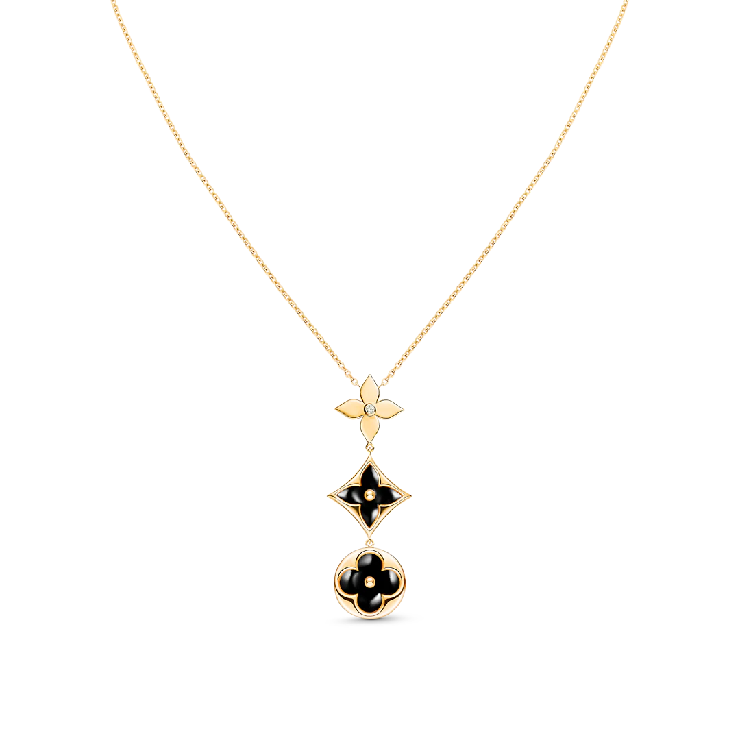 [Glow Jewelry]STAR AND SUN ONYX PINK GOLD NECKLACE