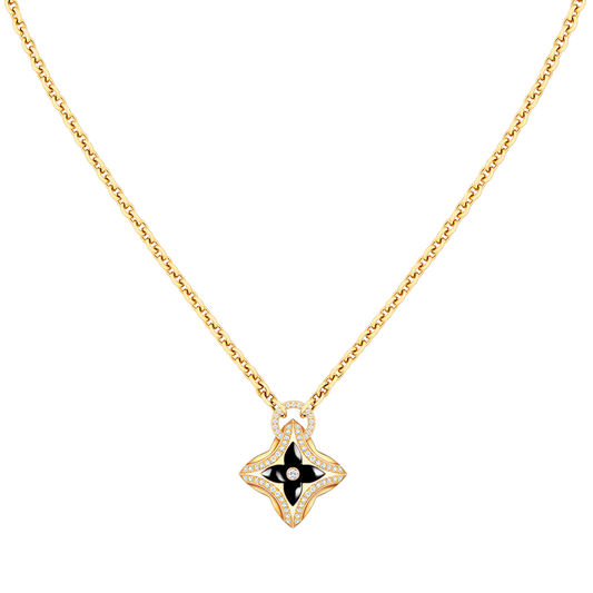 [Glow Jewelry]STAR PEDANT PINK GOLD DIAMOND NECKLACE