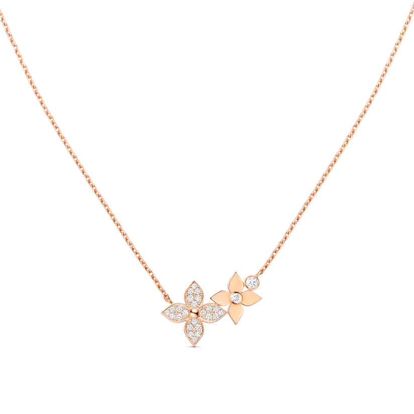 [Glow Jewelry]STAR BLOSSOM NECKLACE PINK GOLD DIAMONDS