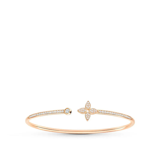 [Glow Jewelry]IDYLLE PINK GOLD OPEN BRACELET DIAMOND PAVED
