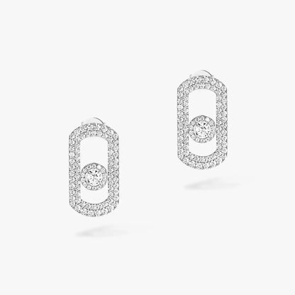 [Glow Jewelry]So Move Pave_-Set Diamond Earrings in Silver