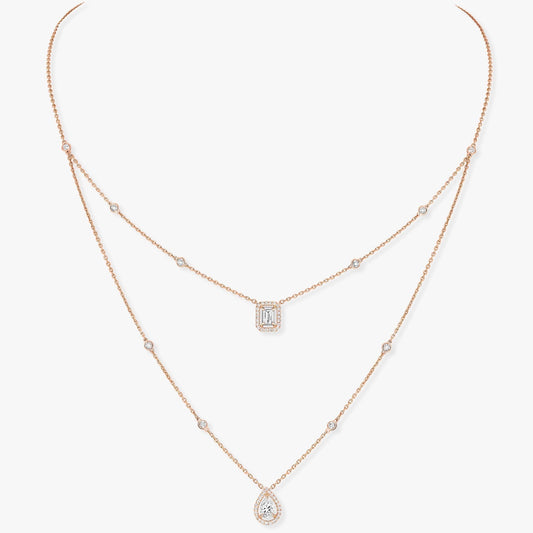 [Glow Jewelry]MY TWIN 2 ROW DIAMOND NECKLACE