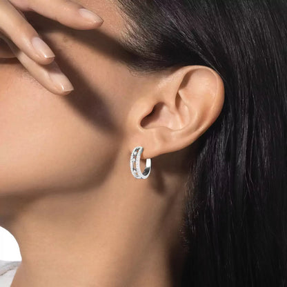 [Glow Jewelry]Diamond Pave_ Hoop Earrings Move