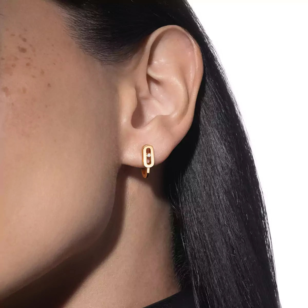 [Glow Jewelry]Diamond Mini Hoop Earrings Move Classique
