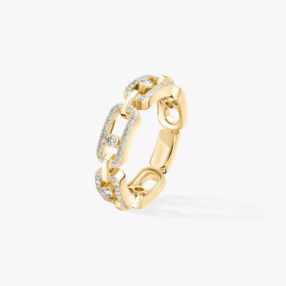 [Glow Jewelry]Move Link Pave_-Set Diamond Ring in Gold
