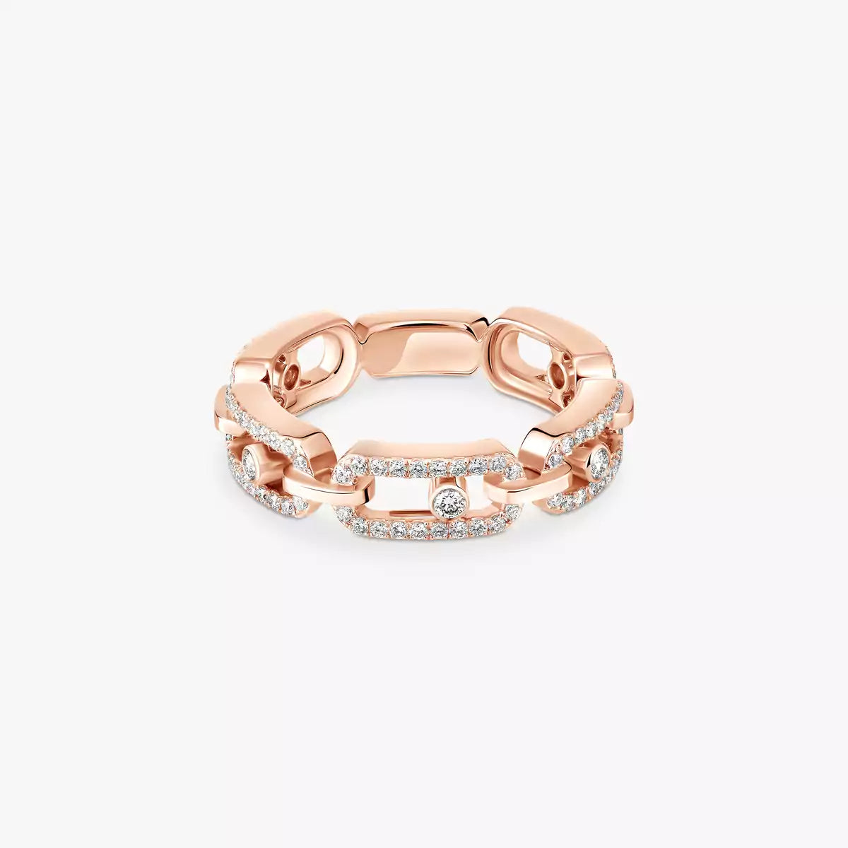 [Glow Jewelry]Move Link Pave_-Set Diamond Ring in Gold