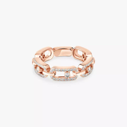 [Glow Jewelry]Move Link Pave_-Set Diamond Ring in Gold