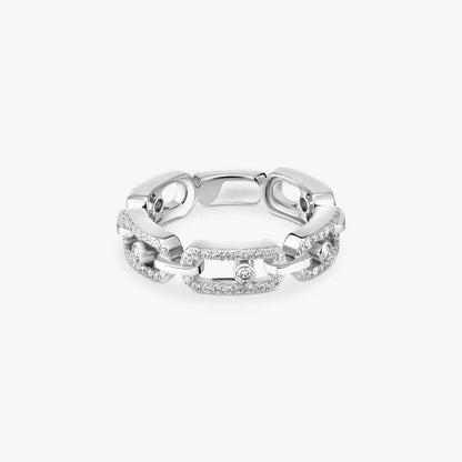 [Glow Jewelry]Move Link Pave_-Set Diamond Ring in Gold