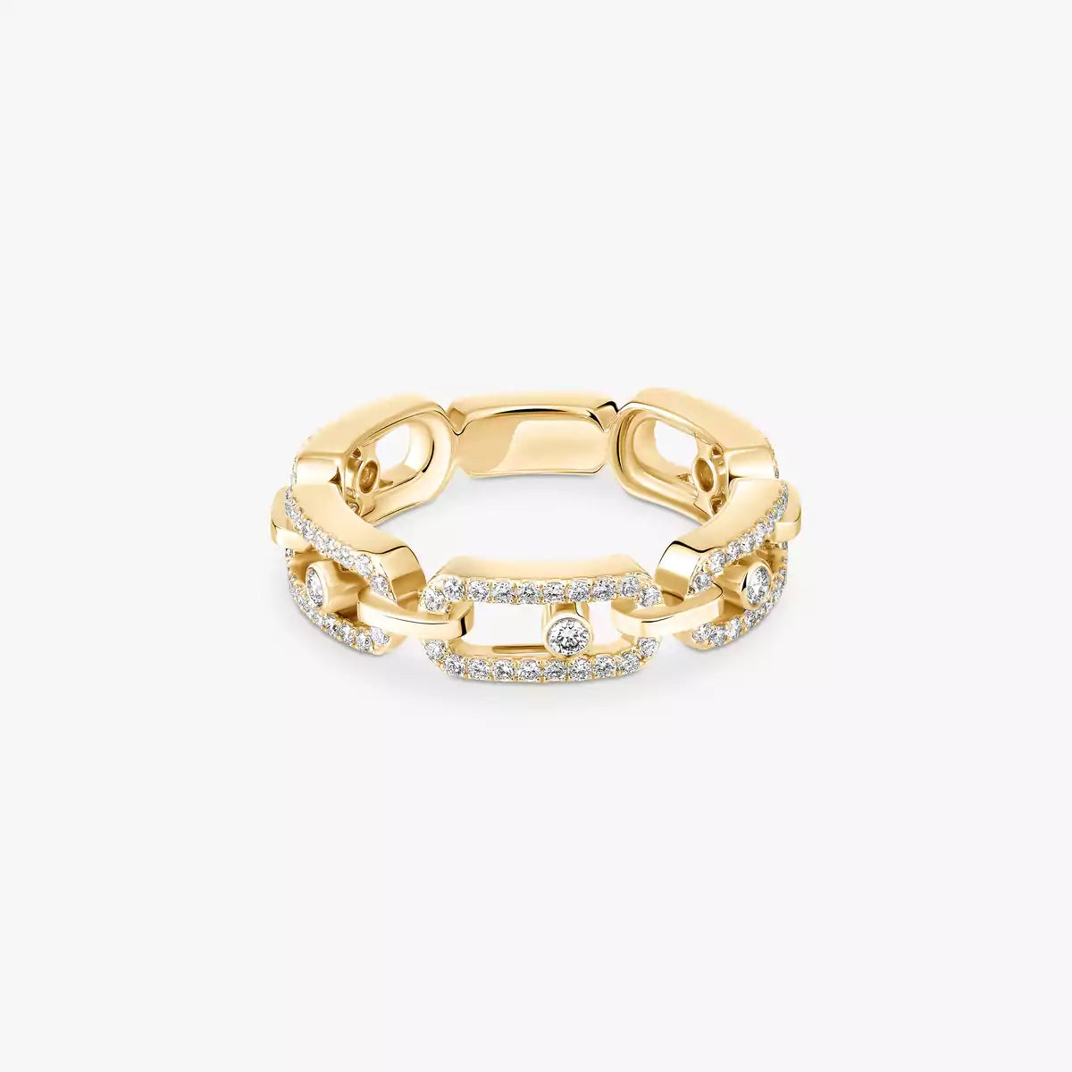 [Glow Jewelry]Move Link Pave_-Set Diamond Ring in Gold