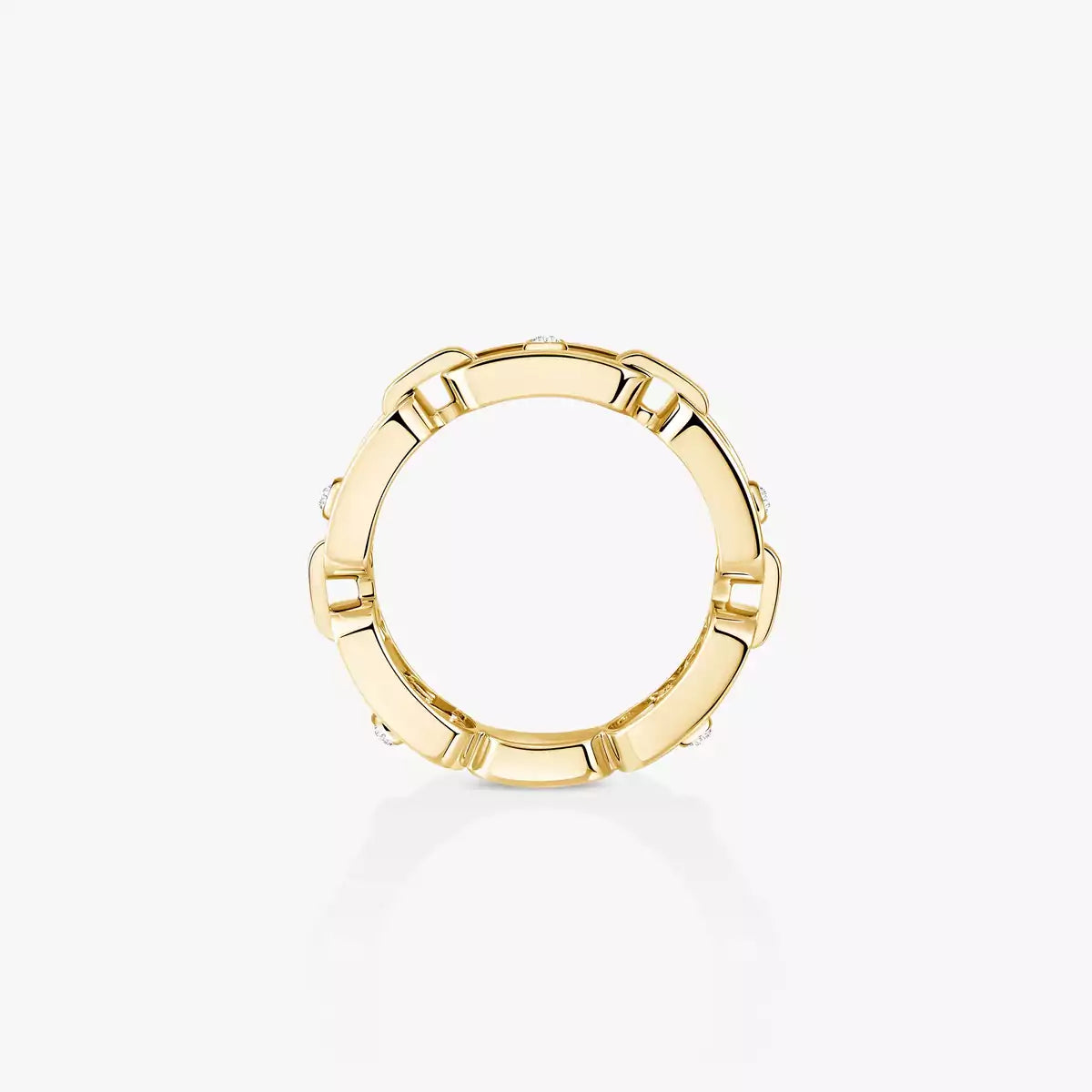[Glow Jewelry]Move Link Pave_-Set Diamond Ring in Gold