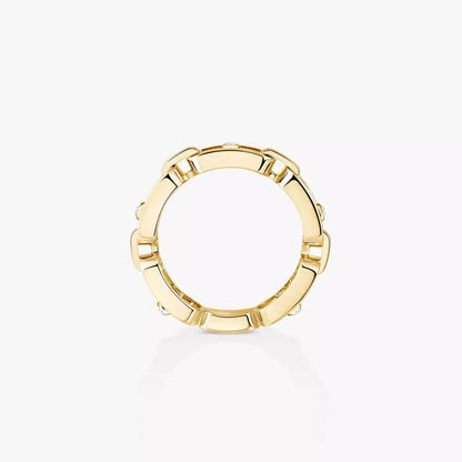 [Glow Jewelry]Move Link Pave_-Set Diamond Ring in Gold
