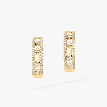 [Glow Jewelry]Diamond Pave_ Hoop Earrings Move