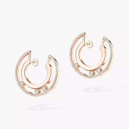 [Glow Jewelry]Move Romane Small Diamond Hoop Earrings
