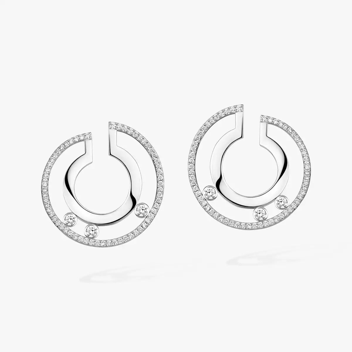 [Glow Jewelry]Move Romane Small Diamond Hoop Earrings