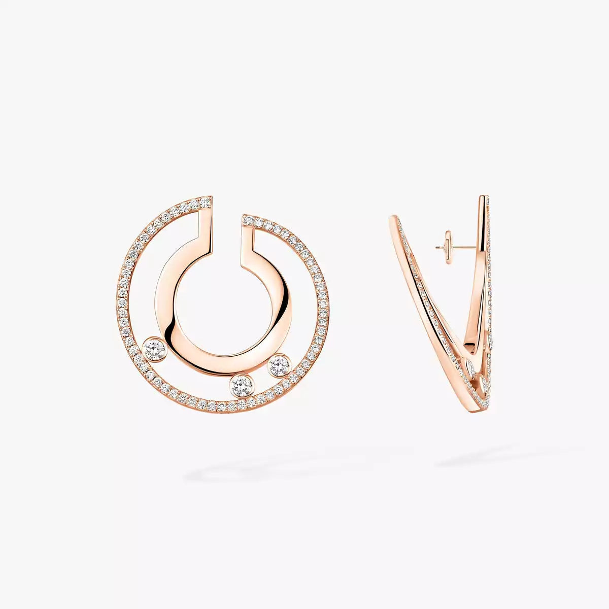 [Glow Jewelry]Move Romane Small Diamond Hoop Earrings