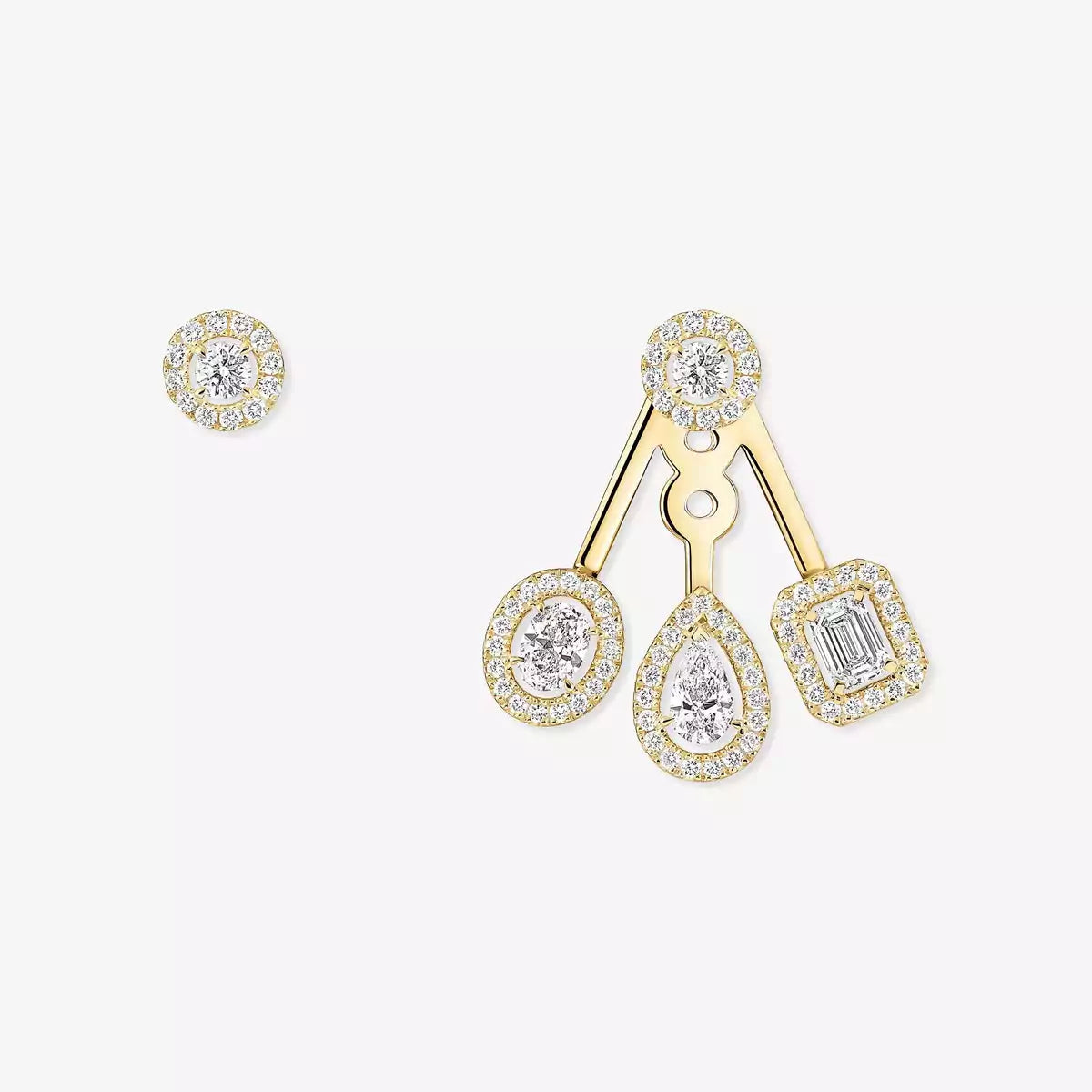 [Glow Jewelry] My Twin Trio  Diamond Earrings
