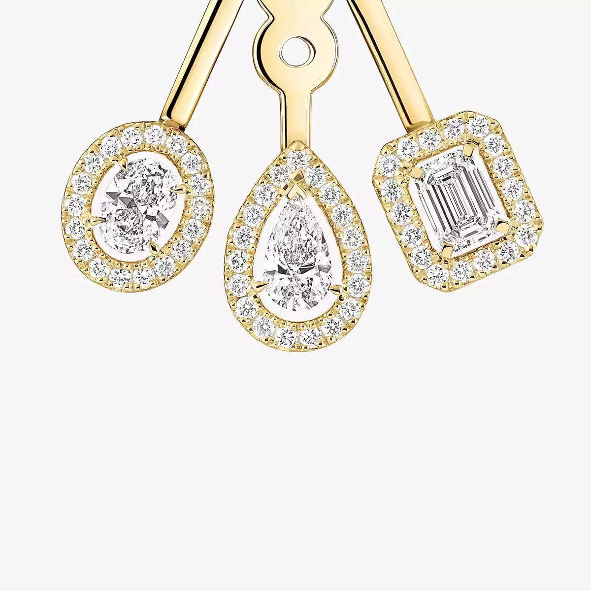 [Glow Jewelry] My Twin Trio  Diamond Earrings