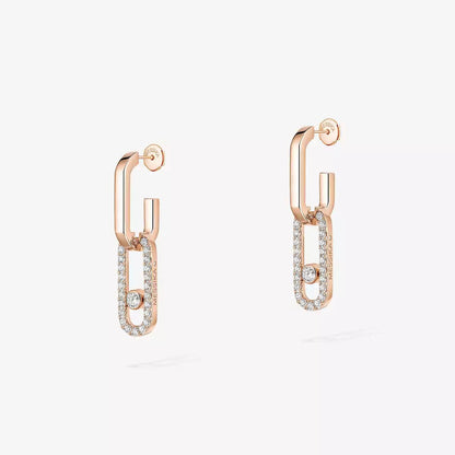 [Glow Jewelry]Move Link Diamond Earrings