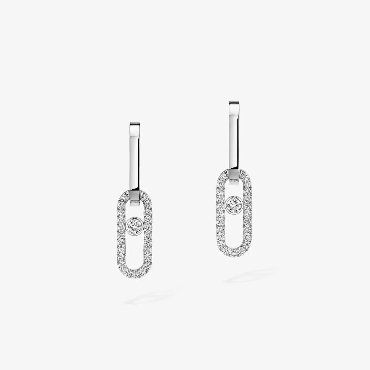 [Glow Jewelry]Move Link Diamond Earrings