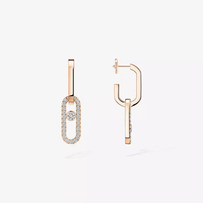 [Glow Jewelry]Move Link Diamond Earrings